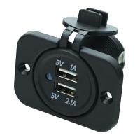 Zásuvka 2x USB 12V s krytem